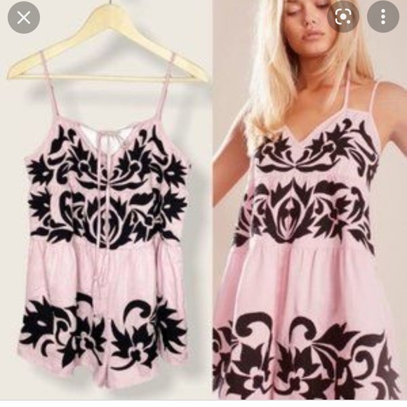 FREE PEOPLE Pink/Black Romper - Picture 7 of 8
